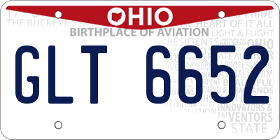 OH license plate GLT6652