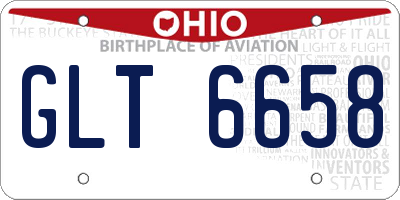 OH license plate GLT6658
