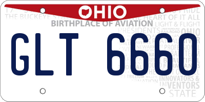 OH license plate GLT6660