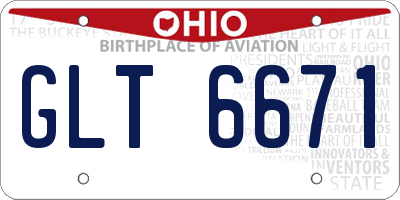 OH license plate GLT6671