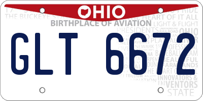 OH license plate GLT6672