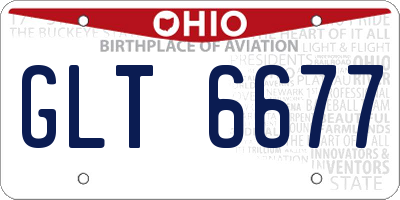 OH license plate GLT6677
