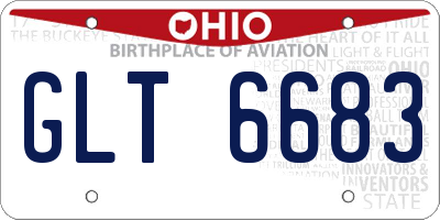 OH license plate GLT6683