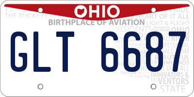 OH license plate GLT6687