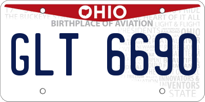 OH license plate GLT6690