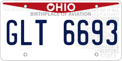 OH license plate GLT6693