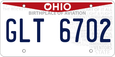 OH license plate GLT6702