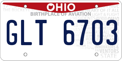 OH license plate GLT6703