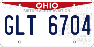 OH license plate GLT6704