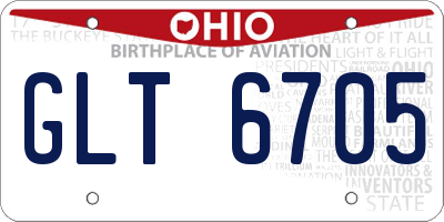 OH license plate GLT6705