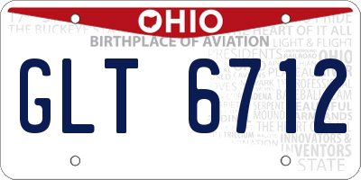 OH license plate GLT6712