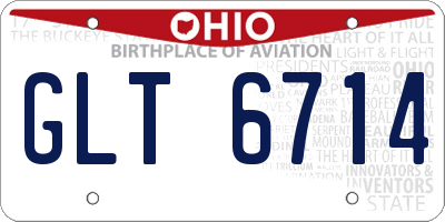 OH license plate GLT6714
