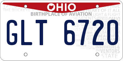 OH license plate GLT6720
