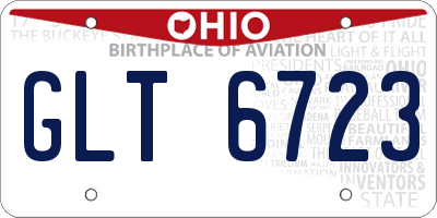 OH license plate GLT6723
