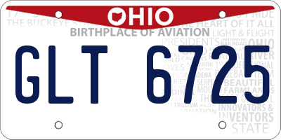 OH license plate GLT6725