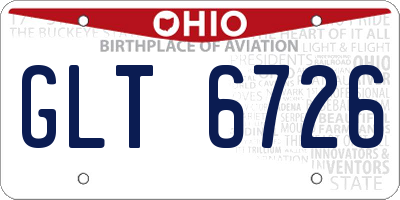 OH license plate GLT6726