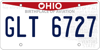 OH license plate GLT6727