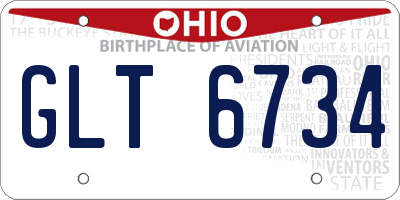 OH license plate GLT6734