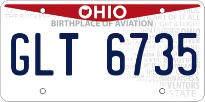 OH license plate GLT6735