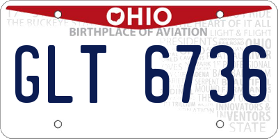 OH license plate GLT6736