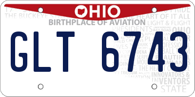 OH license plate GLT6743