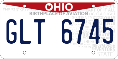OH license plate GLT6745