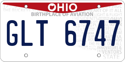 OH license plate GLT6747