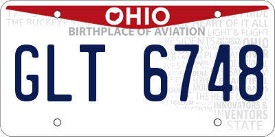 OH license plate GLT6748