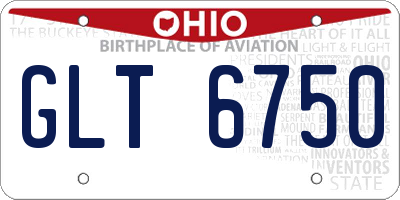 OH license plate GLT6750