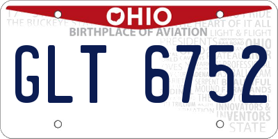 OH license plate GLT6752
