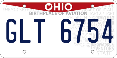 OH license plate GLT6754