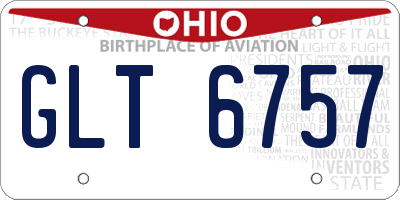 OH license plate GLT6757