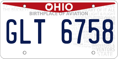 OH license plate GLT6758
