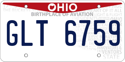 OH license plate GLT6759