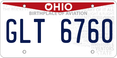 OH license plate GLT6760
