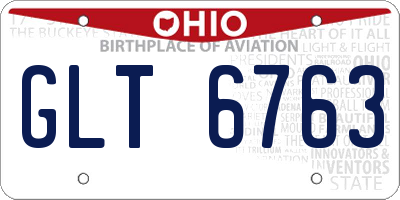 OH license plate GLT6763