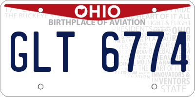 OH license plate GLT6774