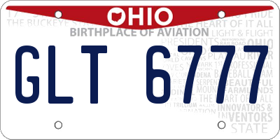 OH license plate GLT6777