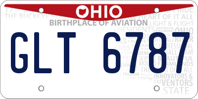 OH license plate GLT6787