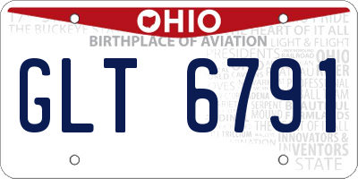 OH license plate GLT6791