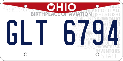 OH license plate GLT6794
