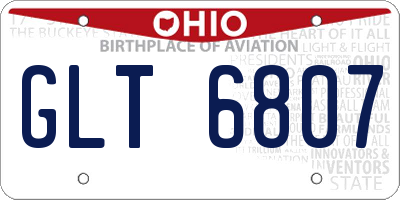 OH license plate GLT6807