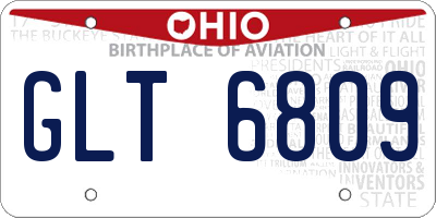 OH license plate GLT6809