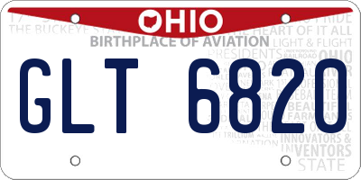 OH license plate GLT6820