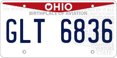 OH license plate GLT6836