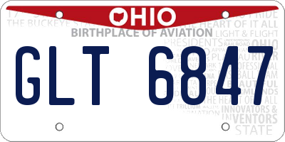OH license plate GLT6847