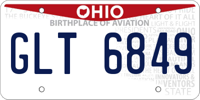 OH license plate GLT6849