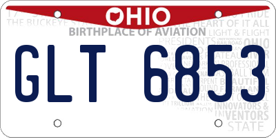 OH license plate GLT6853