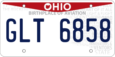 OH license plate GLT6858