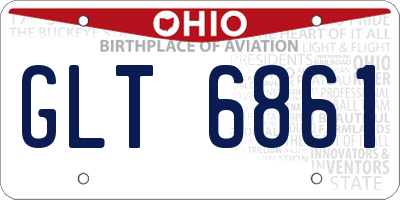 OH license plate GLT6861